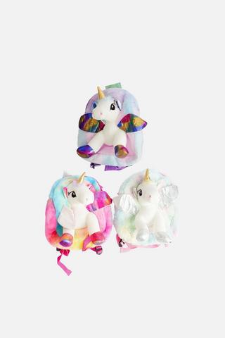 ASSORTED UNICORN PLUSH BACKPACK