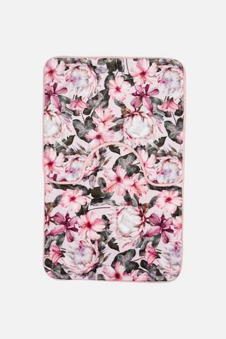 2 PIECE EMPRESS FLORA FOAM BATHMAT SET