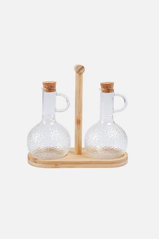 GLASS OIL BOTTLES SET