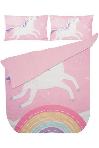 KIDS RAINBOW UNICORN POLYESTER DUVET COVER