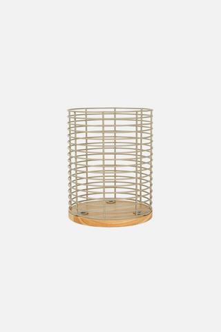 NATURAL WOOD UTENSIL HOLDER