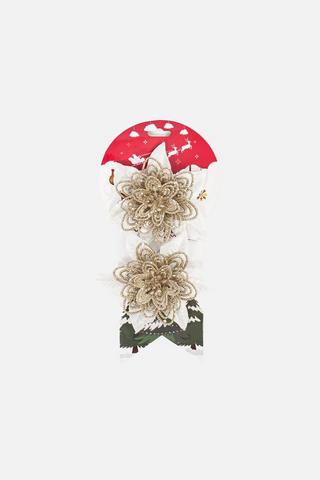 CHRISTMAS 2 PIECE FLOWER CLIP