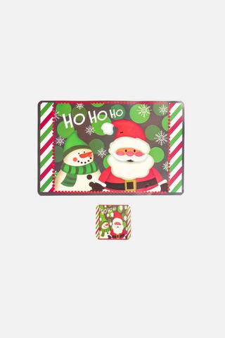 CHRISTMAS PLACEMAT AND COASTER SET
