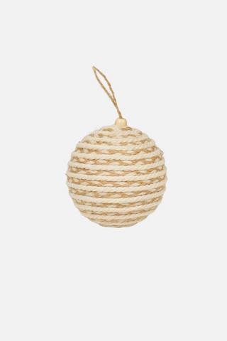 CHRISTMAS JUTE SWIRL BAUBLE
