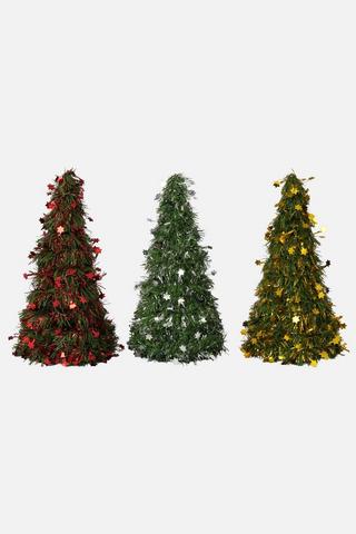 ASSORTED TINSEL TREE DECOR