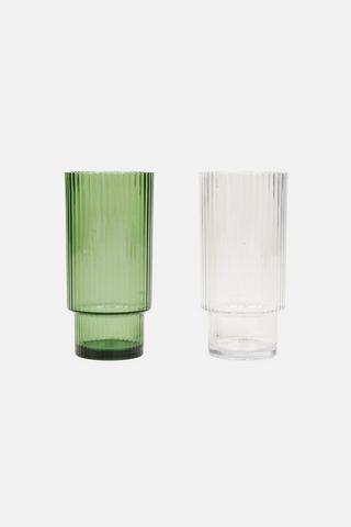 ASSORTED RIBBED STACK TUMBLER