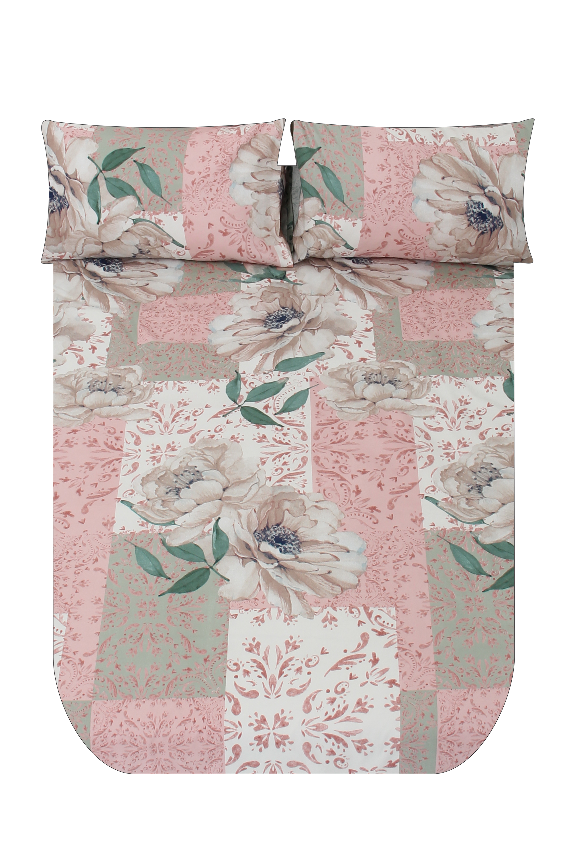 6 PIECE POLYESTER DUVET COVER SET - 3/4 - Blush Pink | SHEET STREET