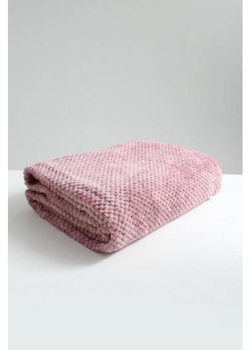 EMBOSSED FLANNEL BLANKET L200XW180CM 1 Dusty Pink SHEET STREET