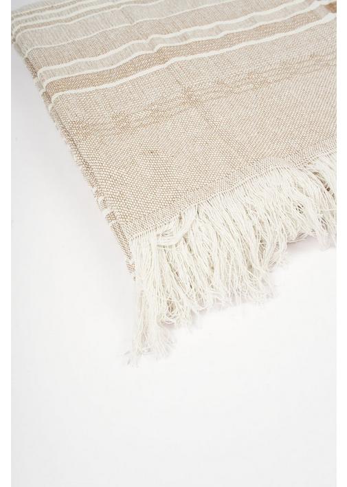 STRIPED THROW 140X180 1 Taupe SHEET STREET