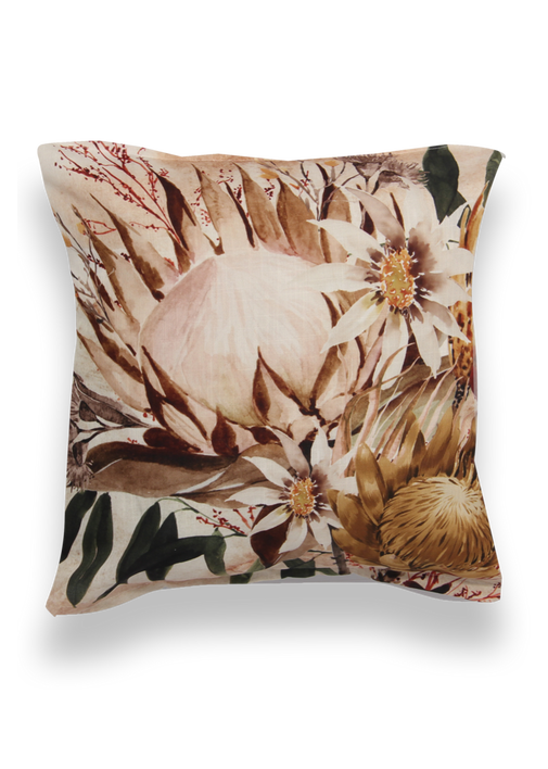 DESERT PROTEA PRINT SCATTER 55X55CM 1 Tan SHEET STREET
