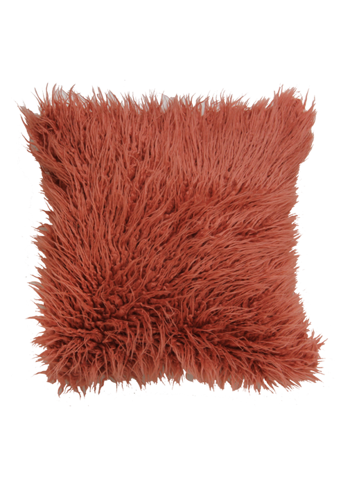 Red fur cushions top