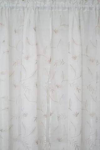 BLOOM EMBROIDERED CAFE CURTAIN L120XW220CM