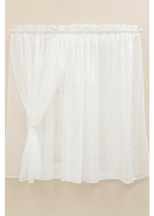 VOILE TAPED CAFE CURTAIN 120X220CM SHEET STREET