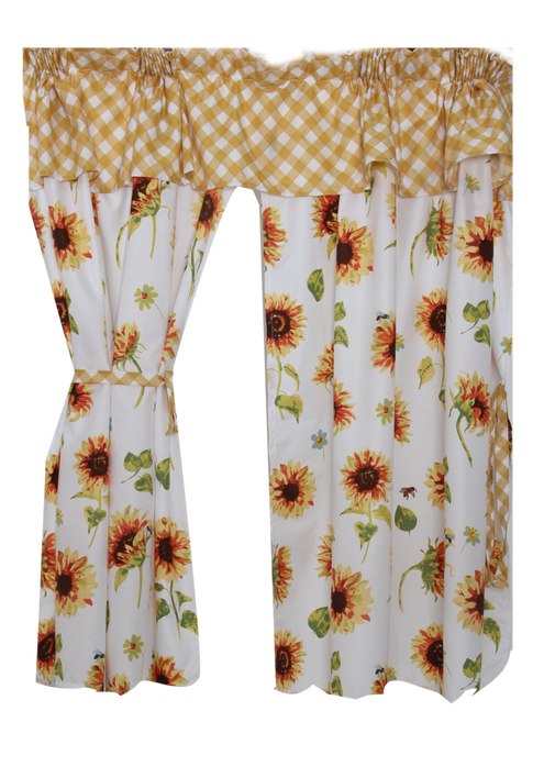 Sunflower curtains for kitchen discount
