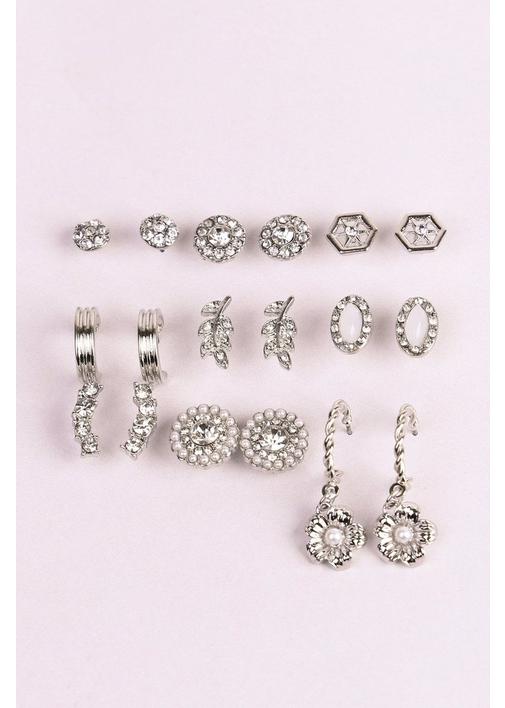 9 PACK EARRINGS 1 Silver MILADYS