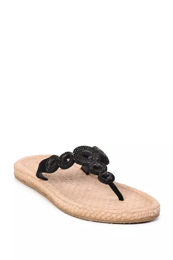 BEADED THONG SANDALS