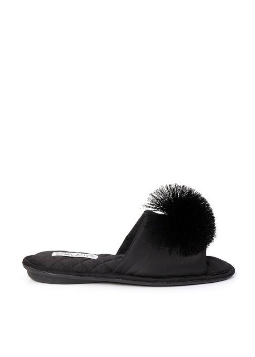 Black pom best sale pom slippers