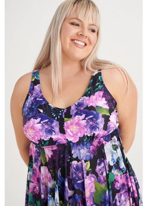 WONDERFIT SWIMDRESS - 127 - Purple Cactus Flower