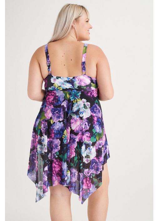 WONDERFIT FLORAL SWIMDRESS - 127 - Blue Fish