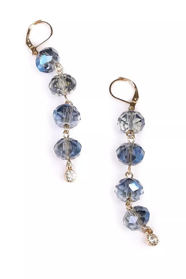 BLUE CRYSTAL DROP FRENCH CLIP