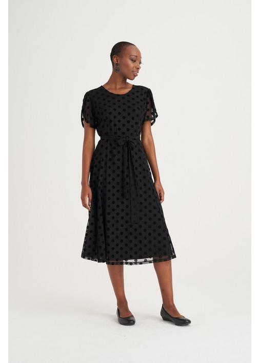 Polka dot fit and flare sale dress