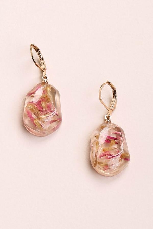 FLOWER ENCASED EARRINGS