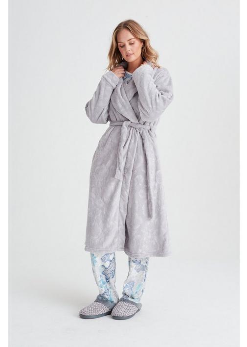 FLEECE GOWN GREY - 3XL - Cement | MILADYS