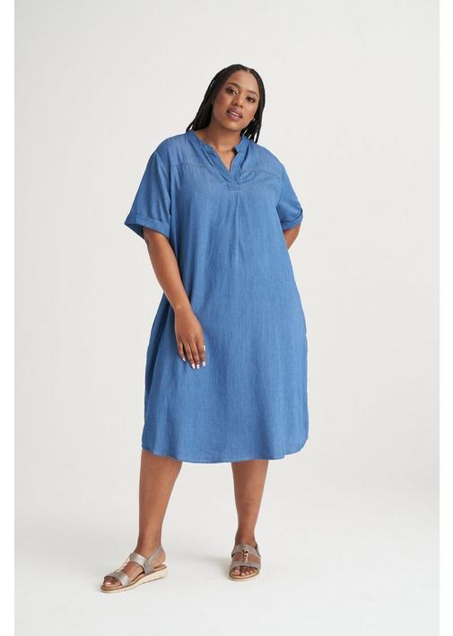 denim henley dress Jade - Denim Henley Dress