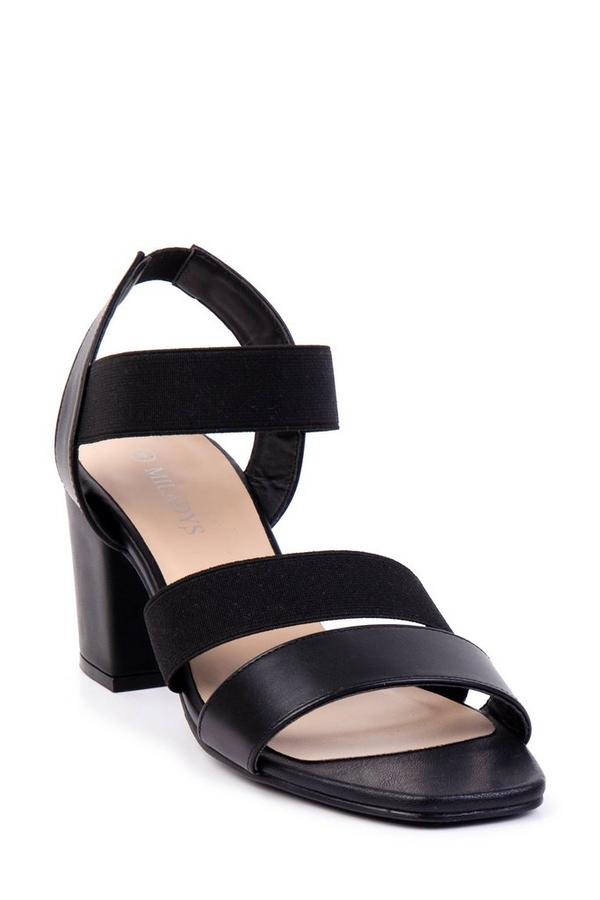 ELASTICATED STRAP BLOCK HEELS Stone MILADYS atelieryuwa.ciao.jp