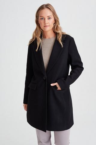 Black 2024 melton coat