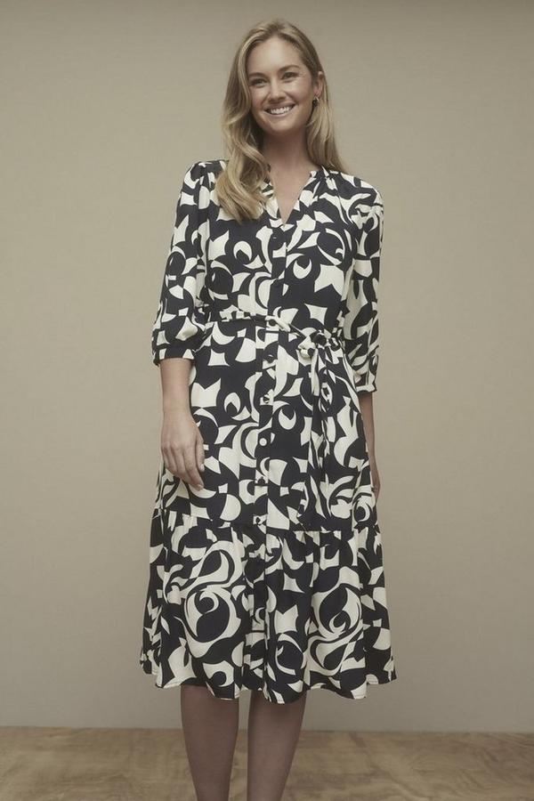 GEO PRINT SHIRT DRESS