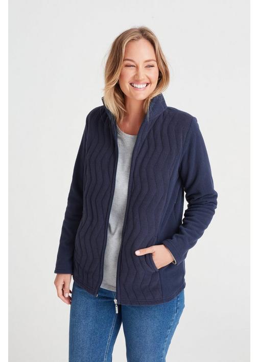 POLAR FLEECE ZIP THROUGH JACKET NAVY - 3XL - Navy | MILADYS