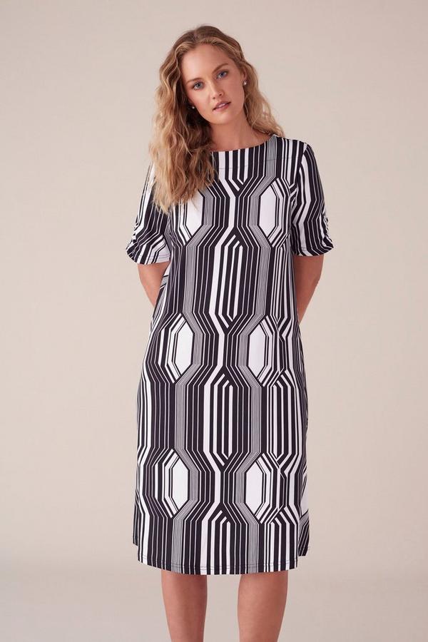MONOCHROME GEO ALINE DRESS