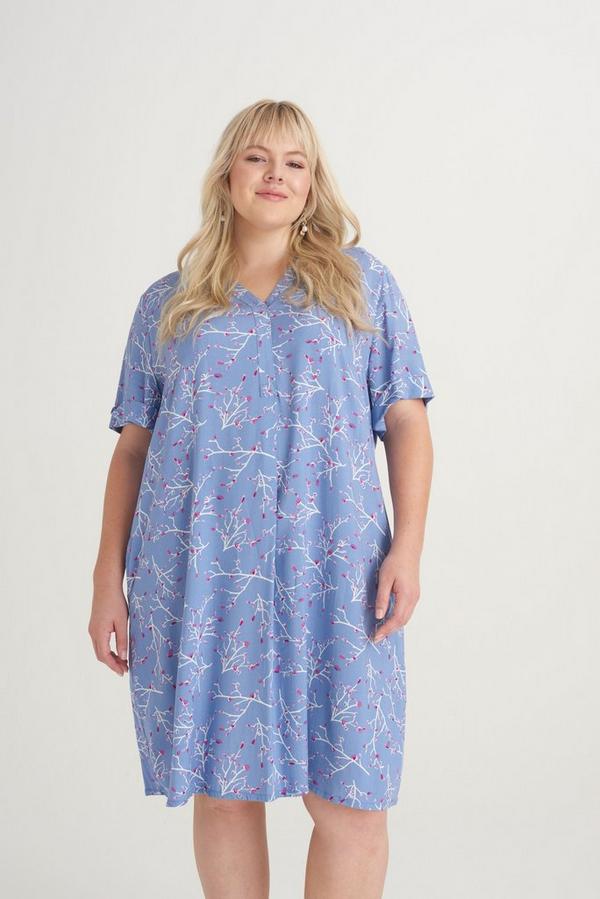 PRINTED HENLEY DRESS