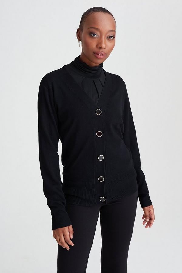 KNITTED CARDIGAN BLACK