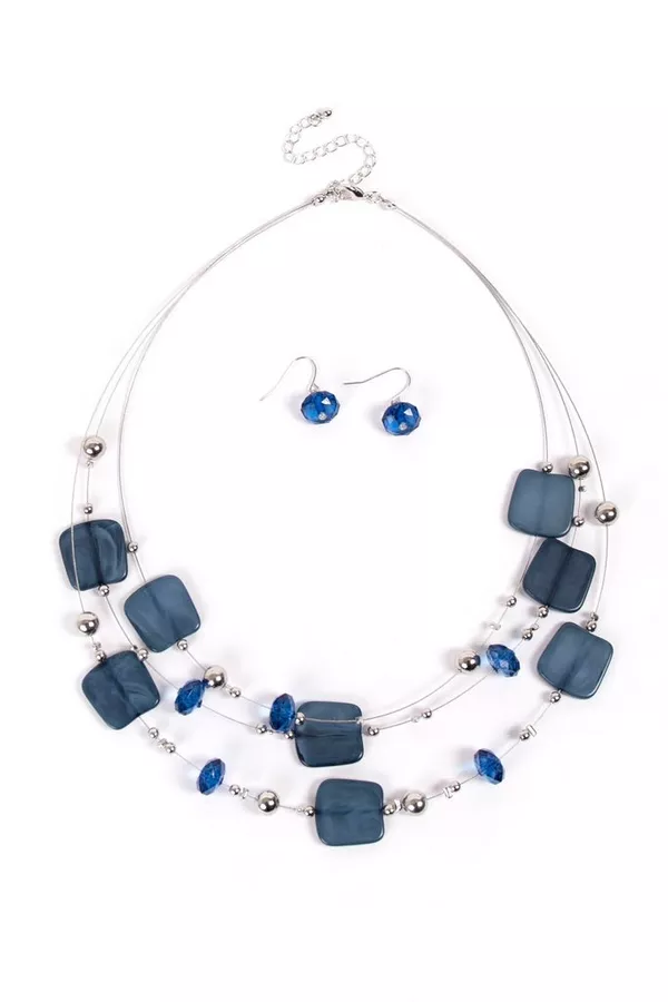 BEADED NECKLACE AND EARRING SET
