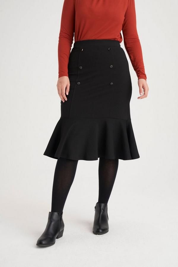 PONTE TRUMPET SKIRT BLACK