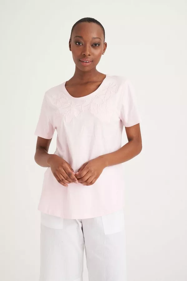 EMBROIDERY T-SHIRT PINK