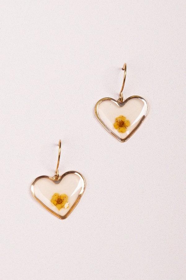 FLOWER ENCASED DROP EARRINGS