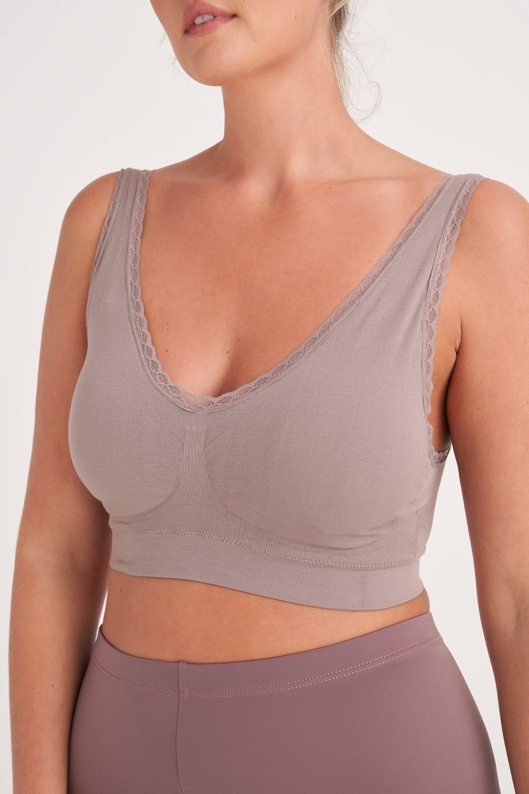 PADDED SEAMLESS BRA MOCHA