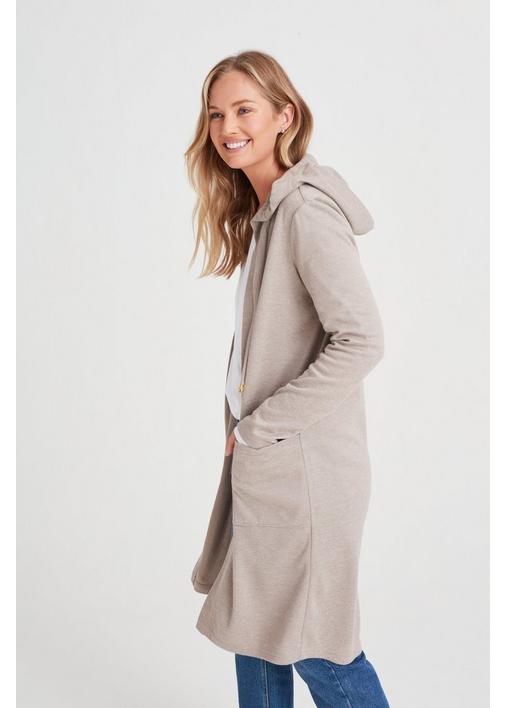 HOODED OPEN CARDIGAN - 3XL - Mustard | MILADYS
