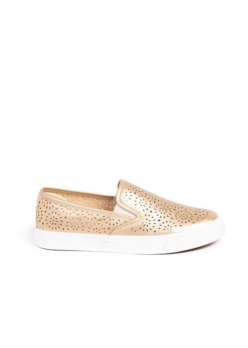 Gold slip on clearance sneakers