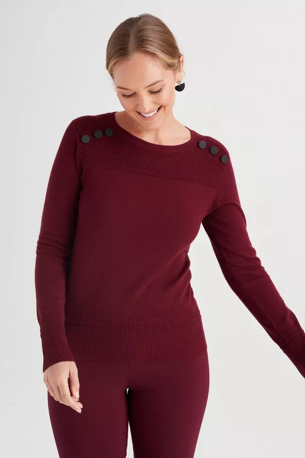 KNITTED PULLOVER BURGUNDY