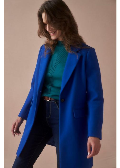 MELTON COAT COBALT - 3XL - Cobalt | MILADYS