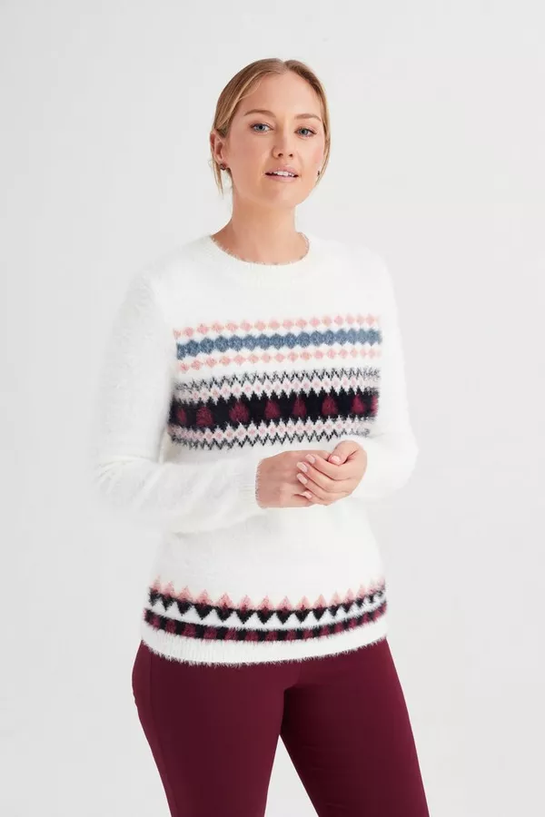ARGYLE PRINT KNITTED PULLOVER