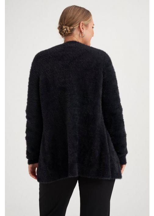TEXTURED KNIT COATIGAN XXL Black MILADYS