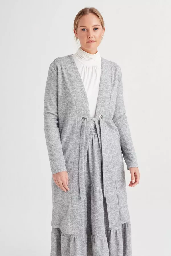 KNITTED COVER UP GREY