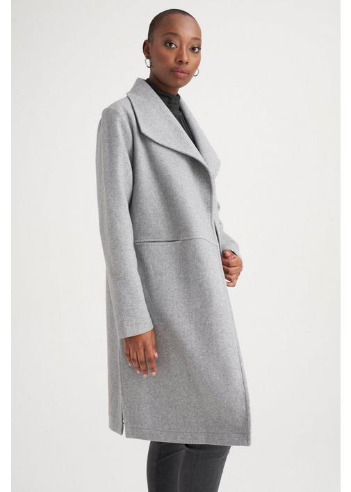 MELTON COAT GREY UNLINED - 3XL - Grey Melange | MILADYS