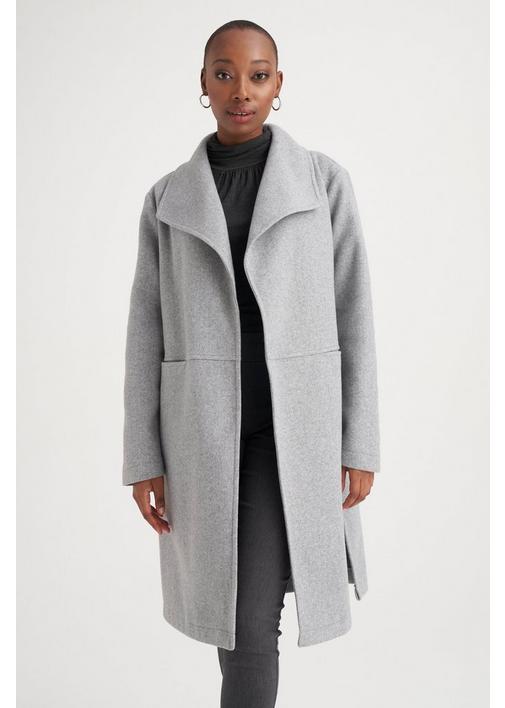 MELTON COAT GREY UNLINED - 3XL - Grey Melange | MILADYS