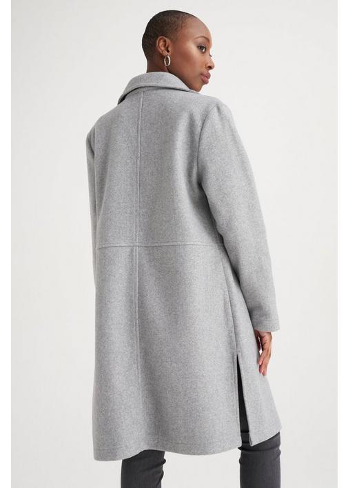MELTON COAT GREY UNLINED - 3XL - Grey Melange | MILADYS
